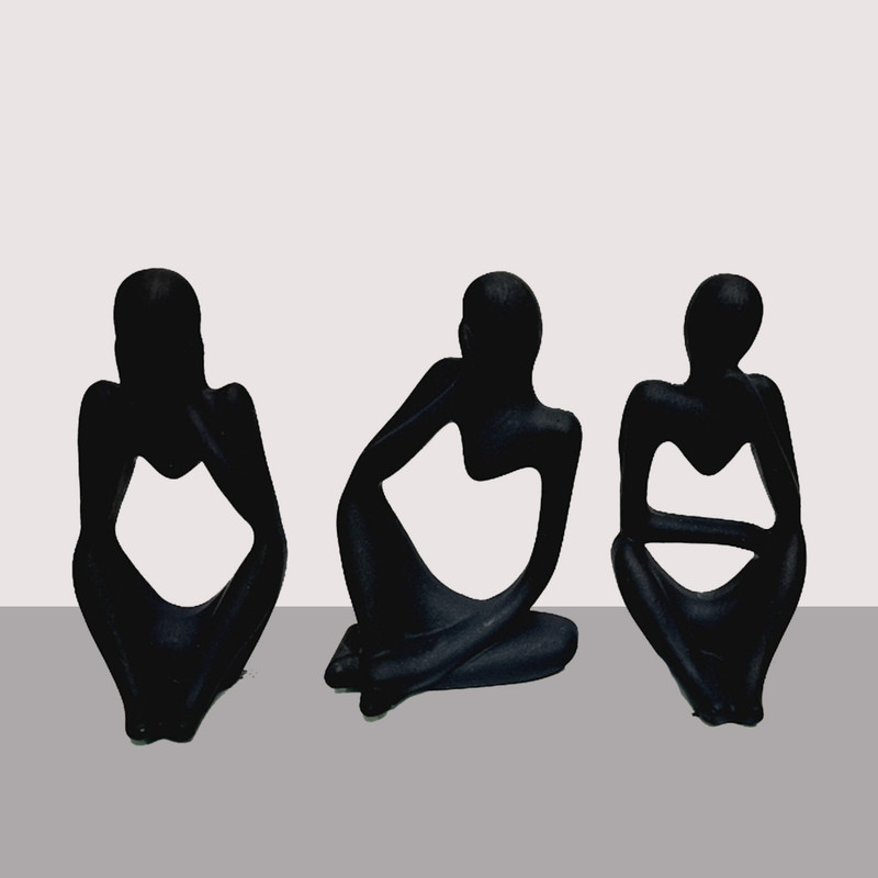 مجسمه سنگی مدل تندیس تفکر بسته 3 عددی