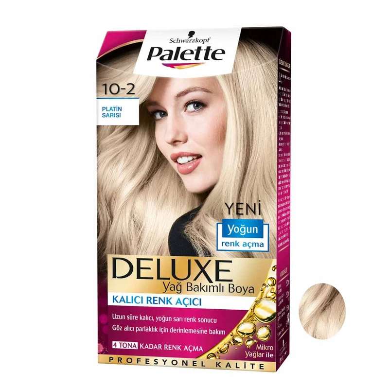 کیت رنگ مو پلت سری DELUXE شماره 2-10 حجم 50 میلی لیتر رنگ بلوند طلایی