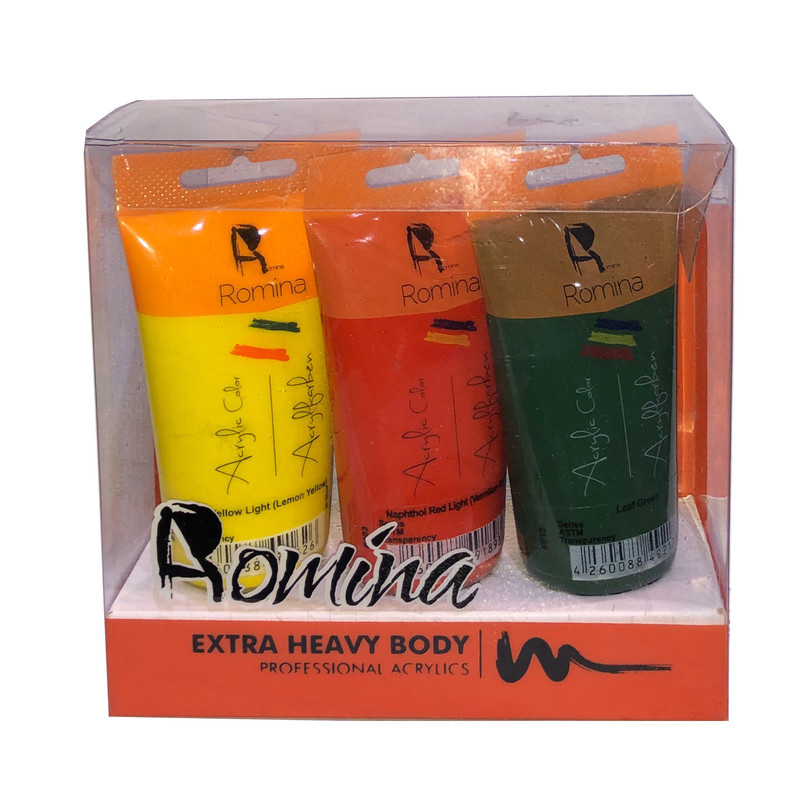 رنگ اکریلیک رومینا مدل INV کد 318 حجم 75 میلی لیتر بسته 3 عددی