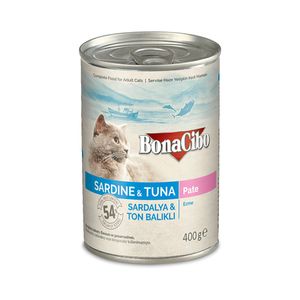 نقد و بررسی کنسرو غذای گربه بوناسیبو مدل Sardine &amp; Tuna وزن 400 گرم توسط خریداران
