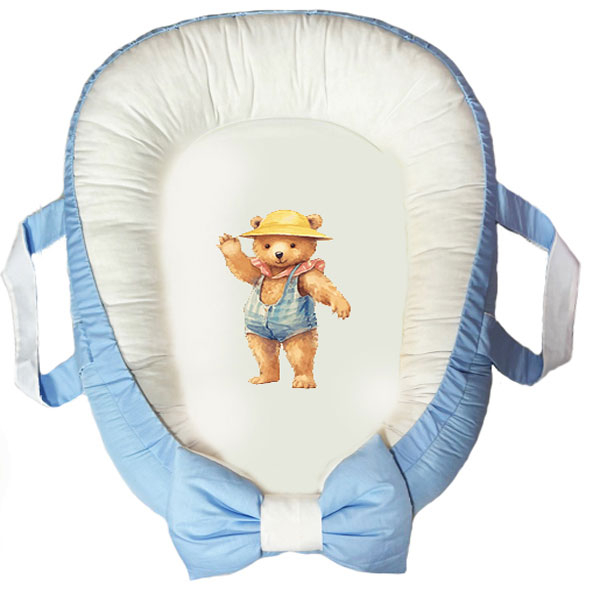 سرویس خواب سه تکه نوزاد ناریکو مدل گارد محافظ دار طرح خرس کد 0459