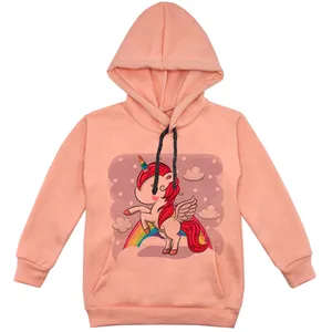 هودی دخترانه مدل تکشاخ F26 رنگ گلبهی