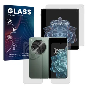 Glass Resistant model transparent screen protector suitable for OnePlus Open mobile phone along with back protector