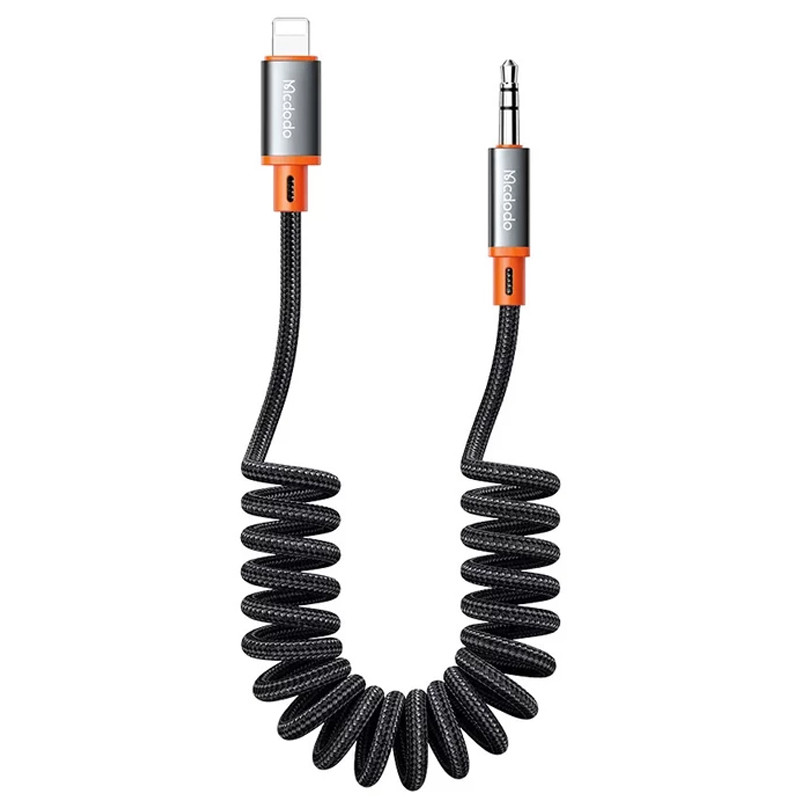 کابل انتقال صدای AUX به لایتنینگ مک دودو مدل Digital Audio Coiled Cable 