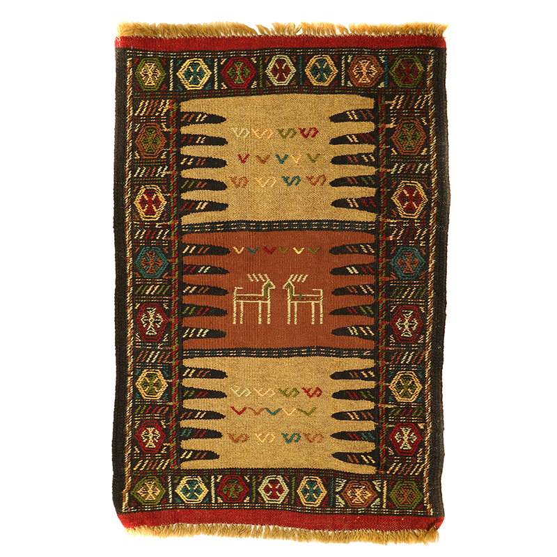 گلیم دستبافت نیم متری مدل تمام بافت خراسان کد 410209