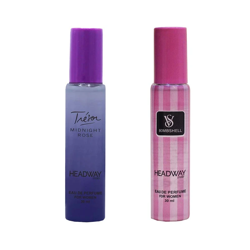 عطر جیبی زنانه هدوی استوری مدل لانکوم میدنایت رز و ویکتوریا سکرت بامبشل حجم 30 میلی لیتر مجموعه 2 عددی