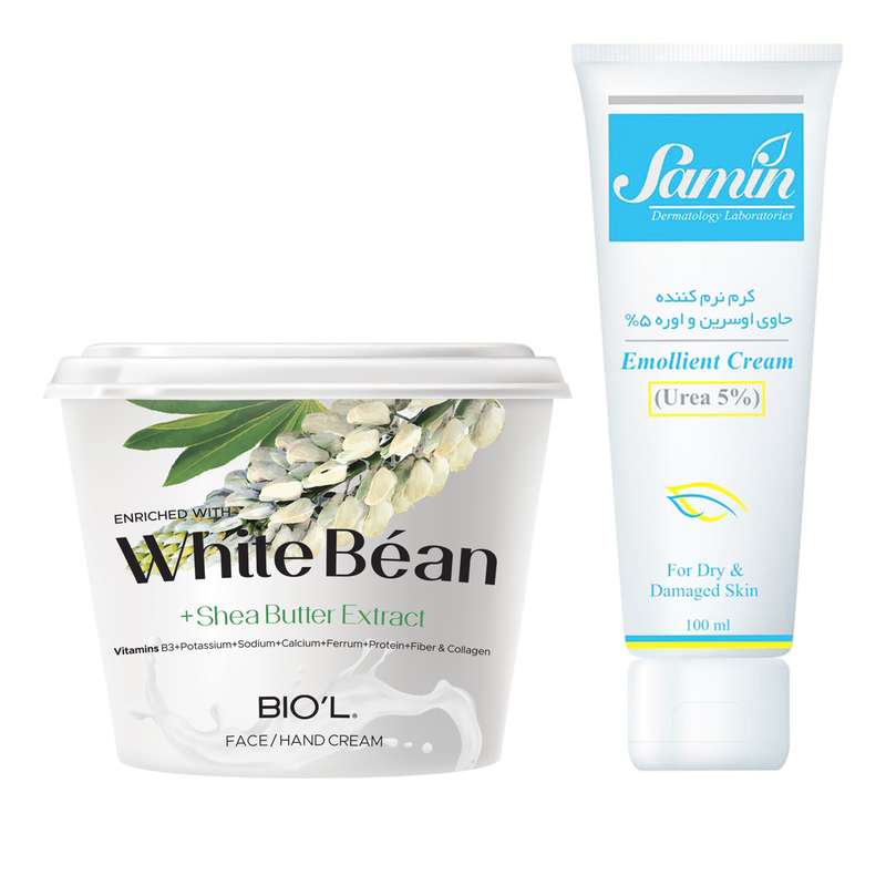 کرم نرم کننده ثمین مدل اوسرین و اوره %5 حجم 100 میلی لیتر به همراه کرم مرطوب کننده بیول مدل White Bean حجم 250 میلی لیتر 