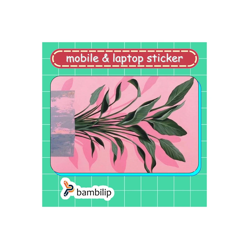 استیکر بامبیلیپ مدل کارت عابر طرح گلدان با تم صورتی کد 8399031