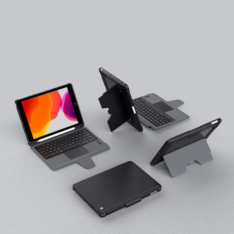 کیف کلاسوری کیبورددار نیلکین مدل Bumper Combo Keyboard مناسب برای تبلت اپل iPad 10.2 2019/2020/2021