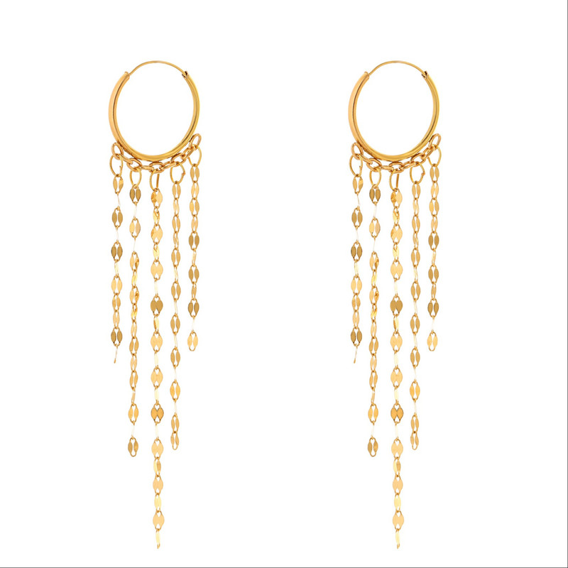 گوشواره حلقه‌ای طلا 18 عیار زنانه هور گالری کد RCE708