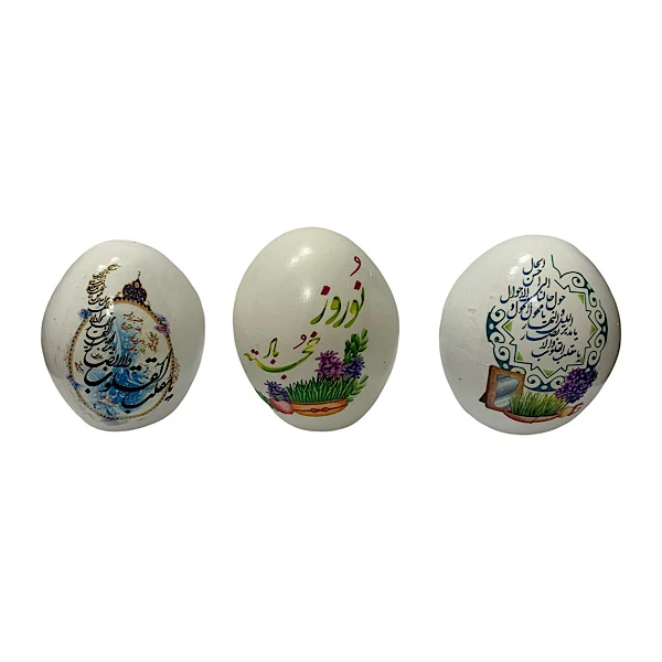 تخم مرغ تزیینی مدل هفت سین و گل بسته 3 عددی