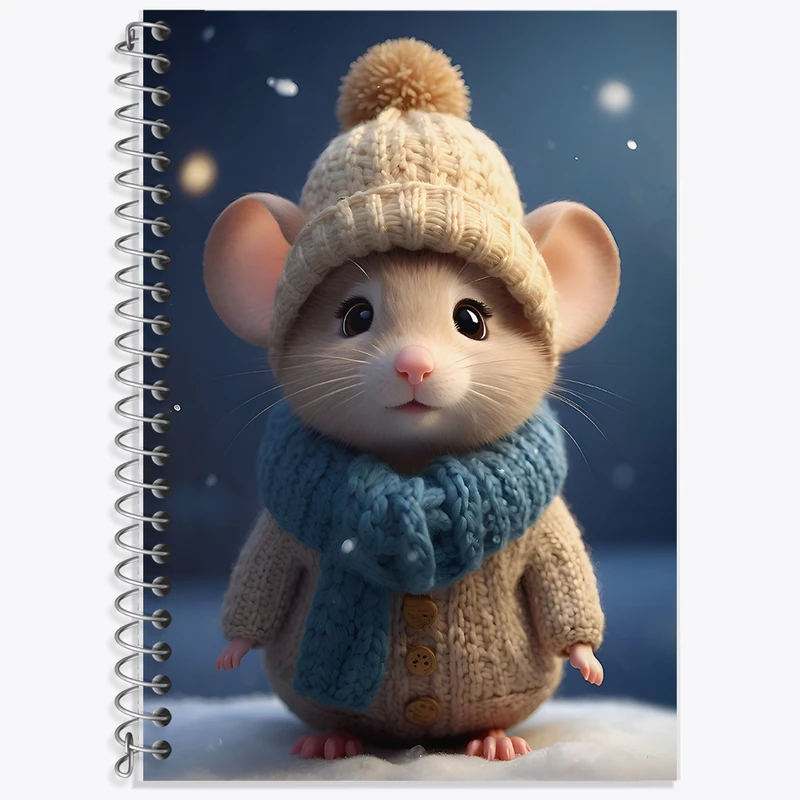 دفتر زبان 50 برگ خندالو مدل دو خط طرح موش بانمک کد F7840