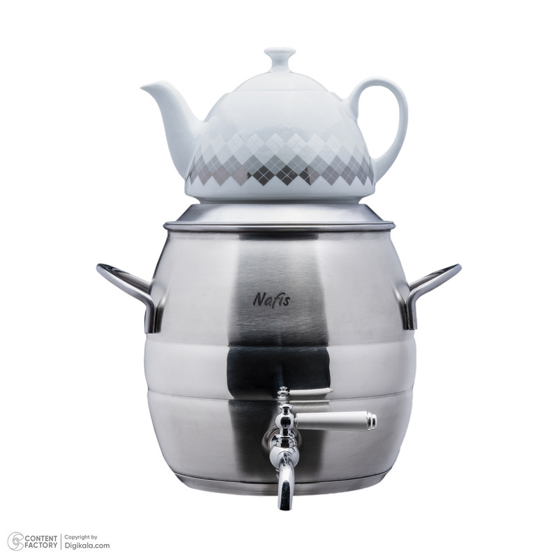 سماور گازی نفیس مدل رولکس گنجایش 6 لیتر به همراه قوری