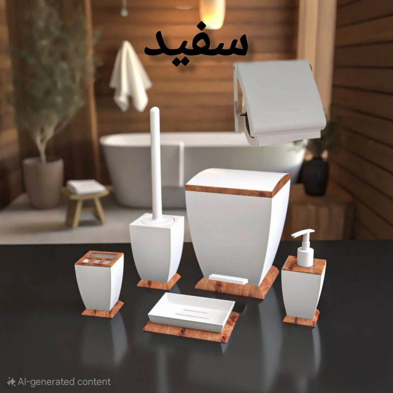 عکس شماره 3 : ست سرویس بهداشتی 6 تکه هارمونی مدل آوا طرح چوب