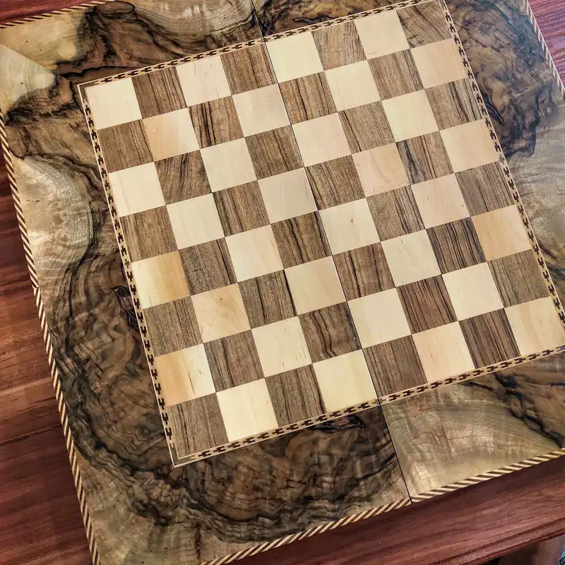 صفحه شطرنج معرق کاری مدل ریشه گردو کد T6