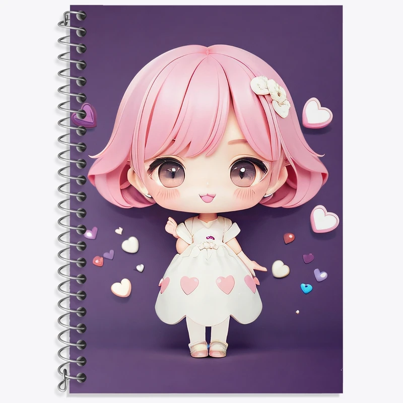 دفتر زبان 50 برگ خندالو مدل سه خط طرح دخترانه (Girlish) کد 36855