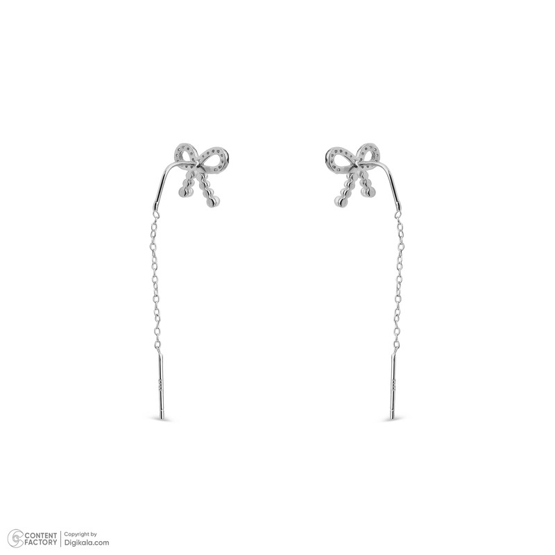 گوشواره بخیه‌ای نقره زنانه مایا ماهک مدل MSE175