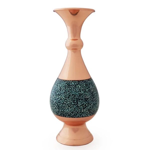 گلدان فیروزه کوبی مسی مدل صراحی