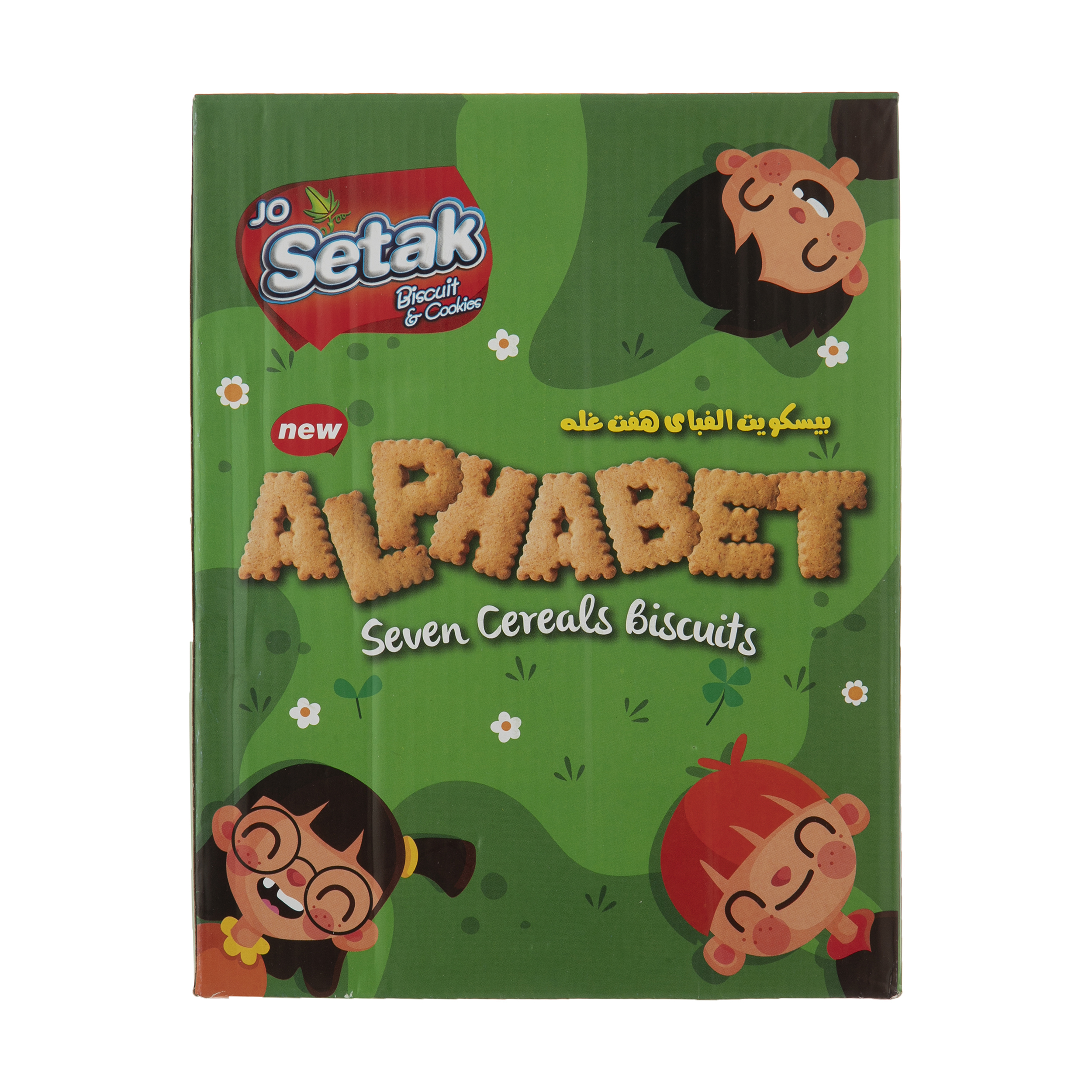 بیسکویت هفت غله طرح حروف ستاک - 430 گرم