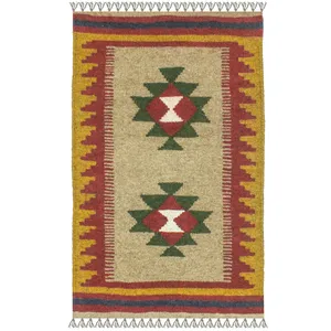 گلیم دستبافت یک متری مدل پادری کد 1678