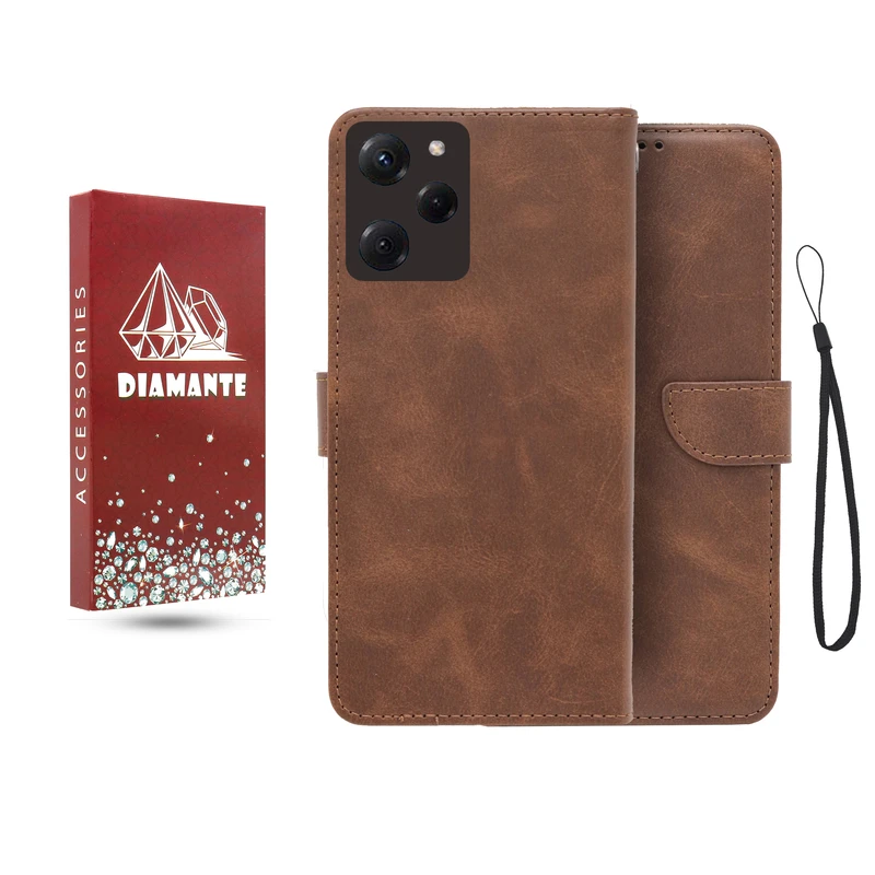 کیف کلاسوری دیامانته مدل جاکارتی بنددار مناسب برای گوشی موبایل شیائومی Poco X5 Pro 5G  به همراه بند آویز