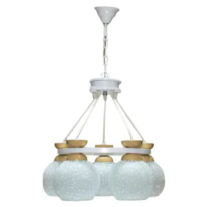 لوستر  پنج شعله چشمه نور کد G685/5-WT