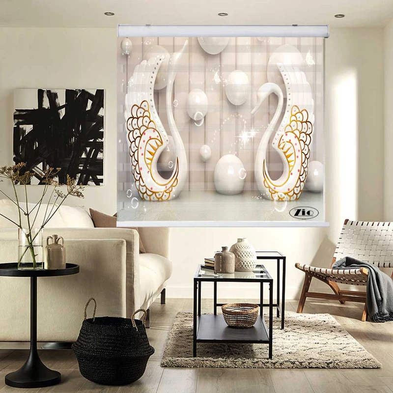 پرده زبرا زیو کد 3D1199 سایز 150x150 سانتی متر