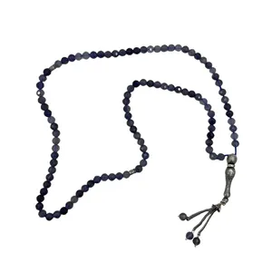 تسبیح نقره گالری ظهیرالدینی مدل یاقوت کبود کد YGH-101-01