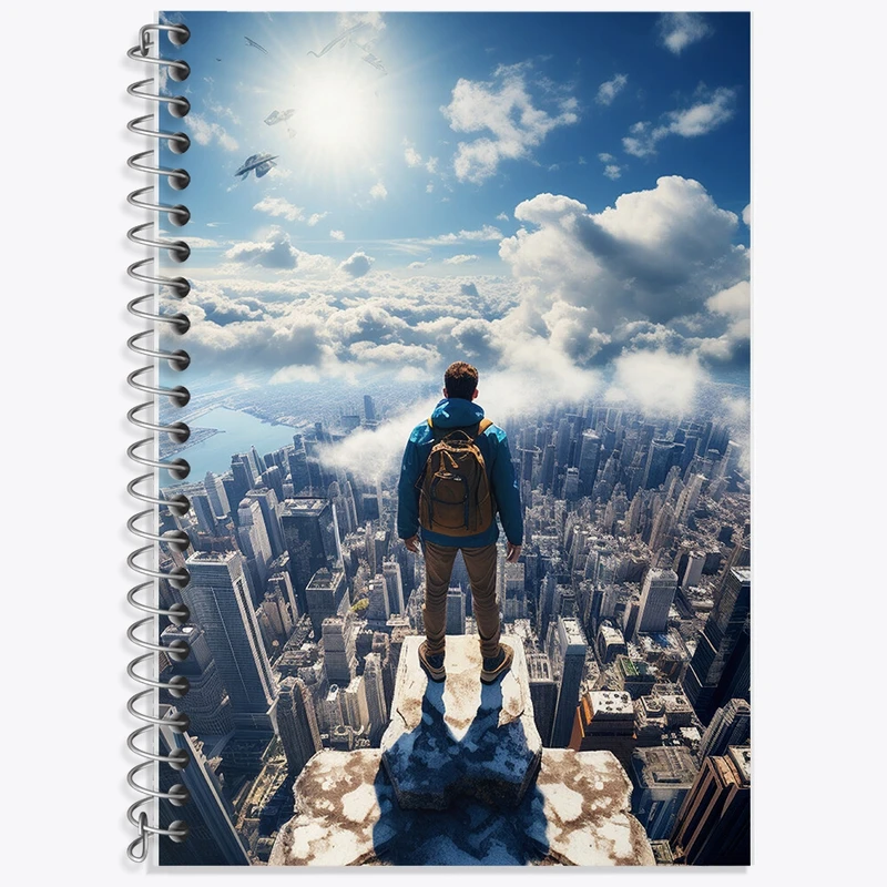 دفتر زبان 50 برگ خندالو مدل دو خط طرح ارتفاع کد F480