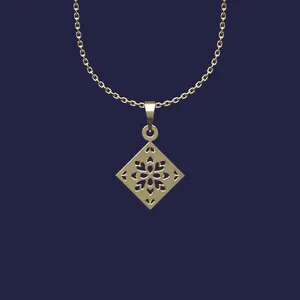 گردنبند طلا 18 عیار زنانه مدوپد مدل هندسی کد Y2-1-1026