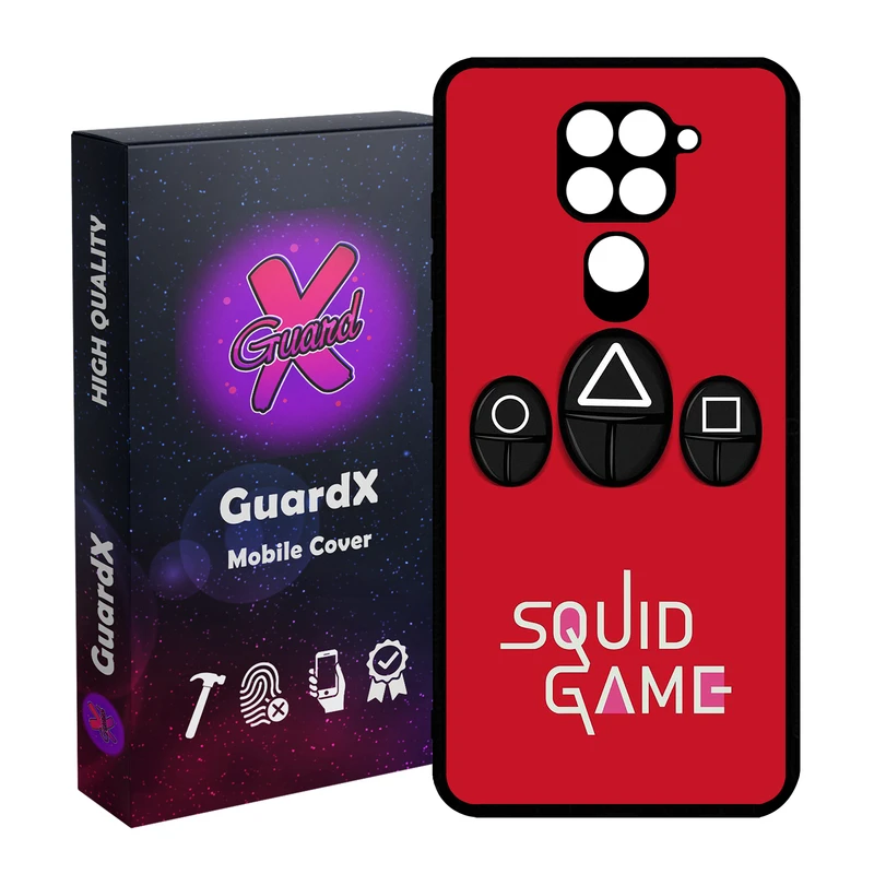 کاور گارد ایکس طرح Squid Game مدل Glass10401 مناسب برای گوشی موبایل شیائومی Redmi Note 9