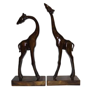 مجسمه چوبی زرافه کد 01 مجموعه 2 عددی