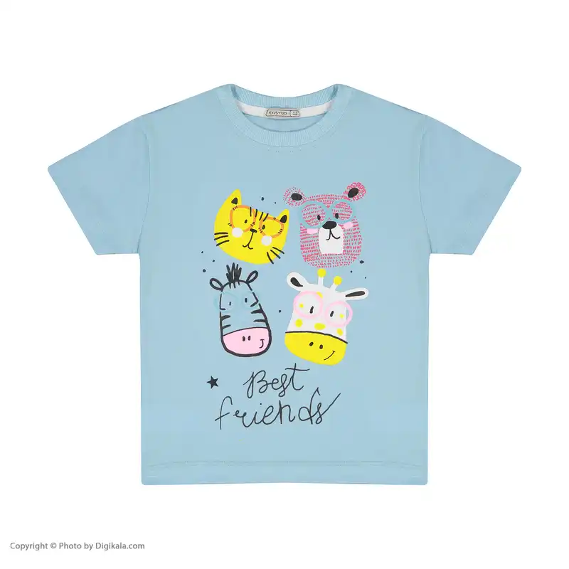 ست تی شرت آستین کوتاه و شلوارک بچگانه ایزی دو مدل 2181292-51