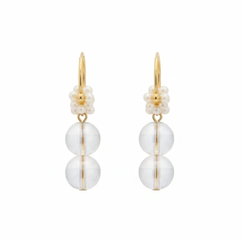 گوشواره میخی زنانه مدل مروارید شیشه ای