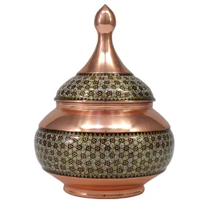 قندان خاتم کاری مسی کد 03