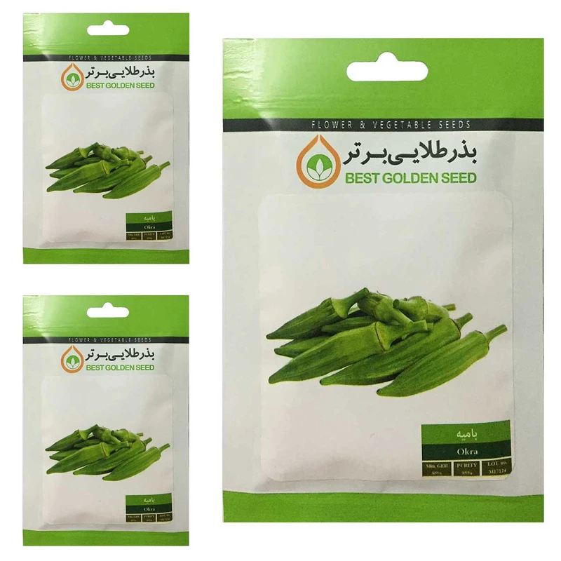 بذر بامیه بذر طلایی برتر کد BTB-48 مجموعه 3 عددی