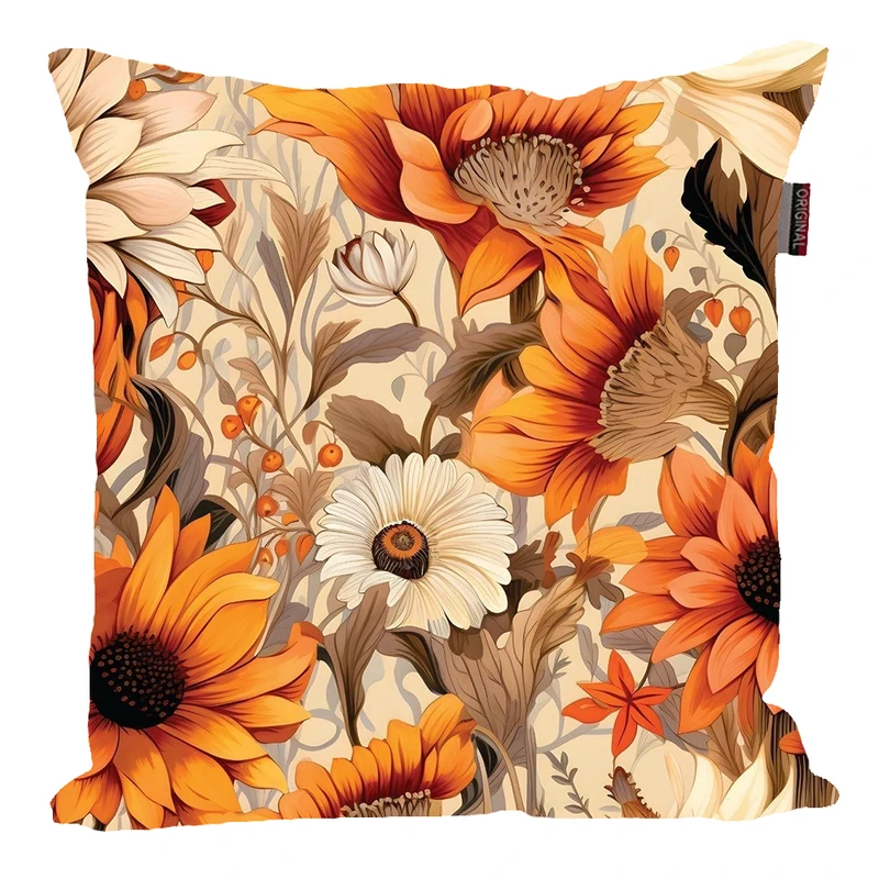 کوسن پاد آفرین مدل فانتزی طرح گل و برگ کد PK40645