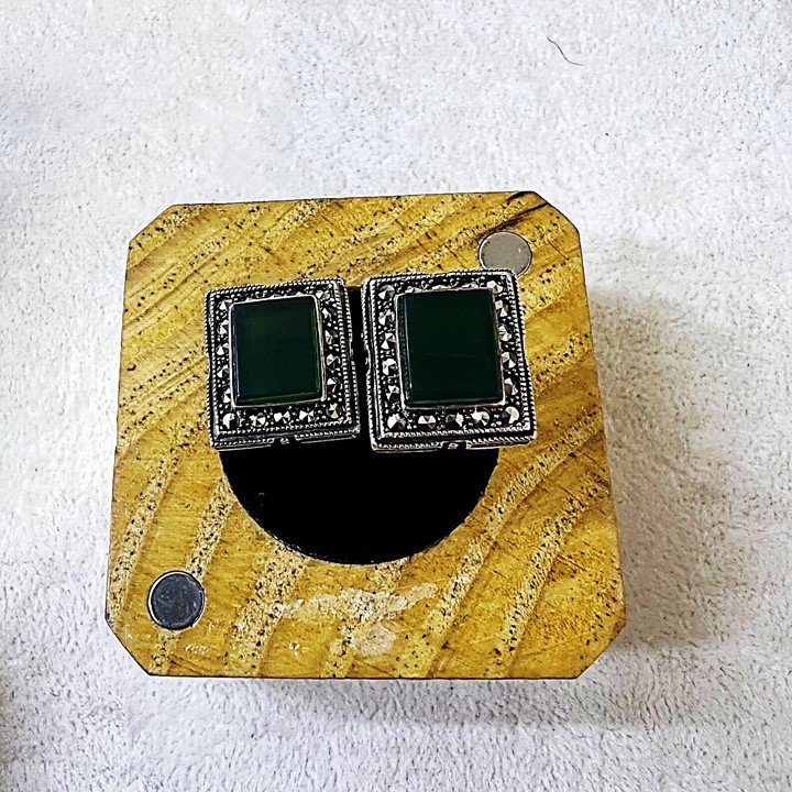 دکمه سردست نقره مردانه کد glsr-2482