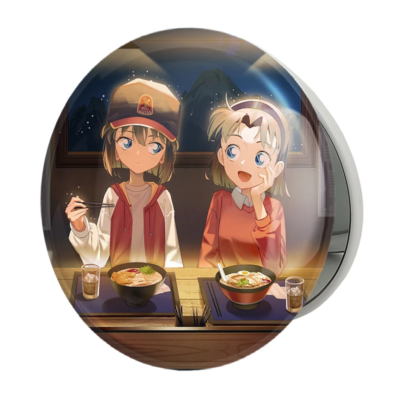 آینه جیبی خندالو طرح هایبارا و آیومی انیمه کارآگاه کونان مدل تاشو کد 27546 