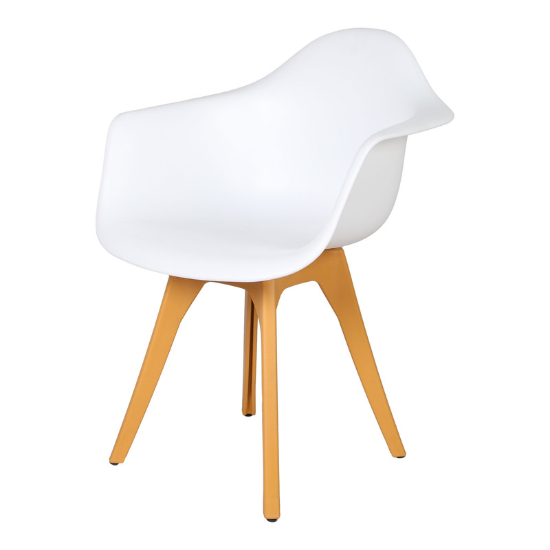 صندلی مدل ایزی فایبرگلاس پایه پلاستیکی رنگ چوب