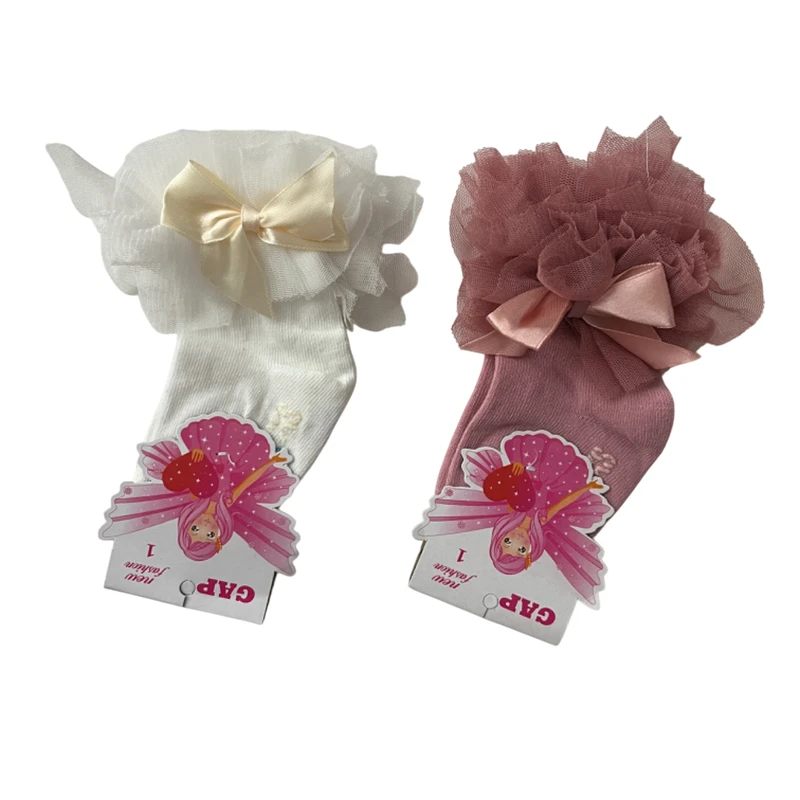 جوراب دخترانه مدل لب توری کد ۰۳ بسته ۲ عددی