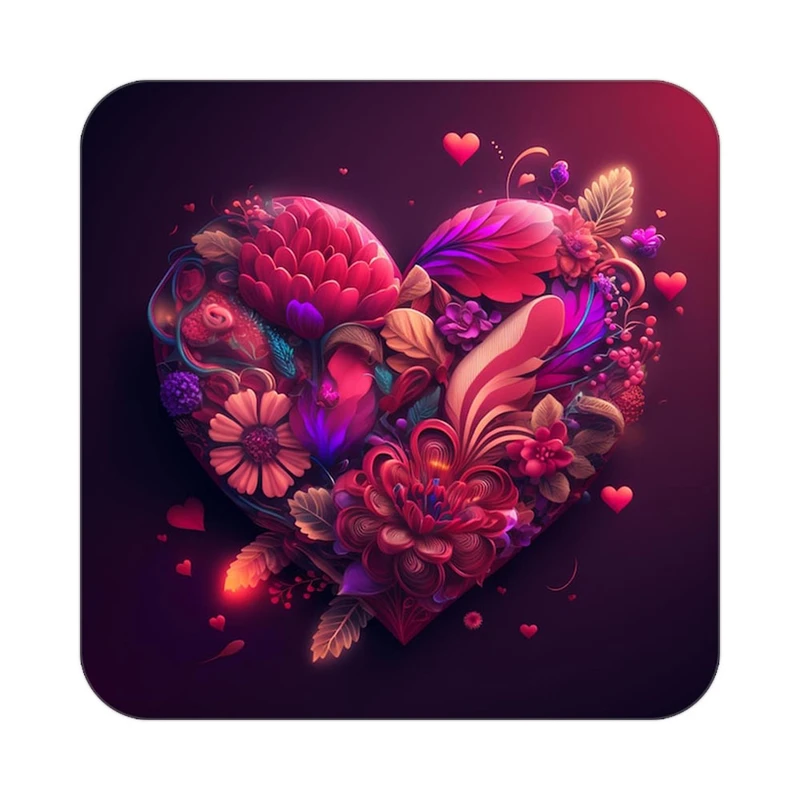 زیر لیوانی کاکتی مدل عاشقانه کد mp10417