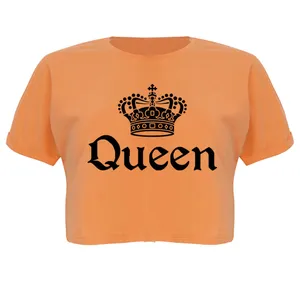 کراپ‌تاپ آستین کوتاه زنانه مدل QUEEN کد P18 O