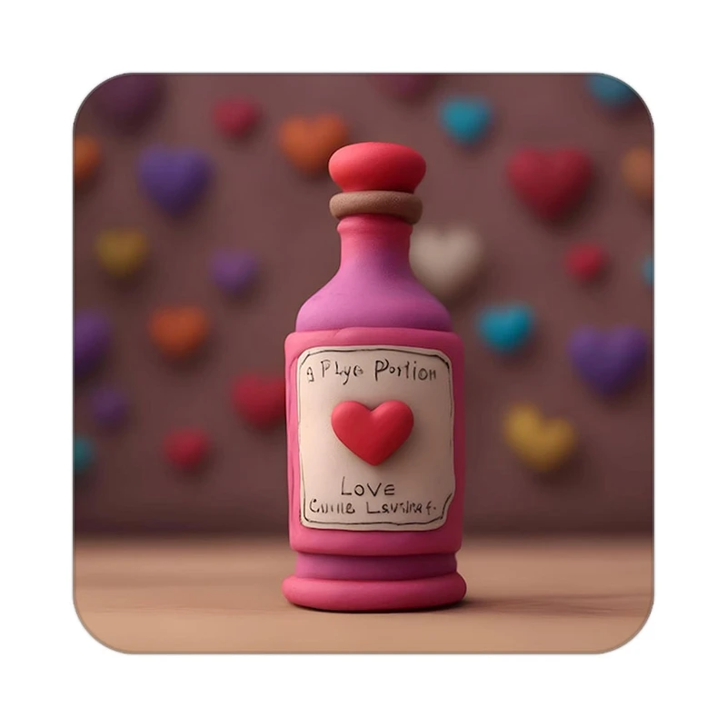 زیر لیوانی کاکتی طرح عاشقانه مدل mp40584