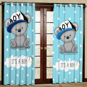   پرده مدل فیل کلاه آبی هازان پانچی کد 4752a سایز 140x200 سانتی متر