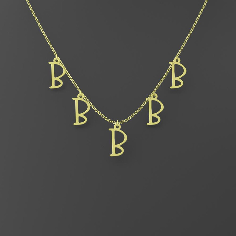 گردنبند طلا 18 عیار زنانه مدوپد مدل حرف B کد RNA16966