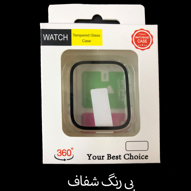 کاور مدل Tempered Glass Case مناسب برای اپل واچ سری SE2021/7/8 سایز 41 میلی متری