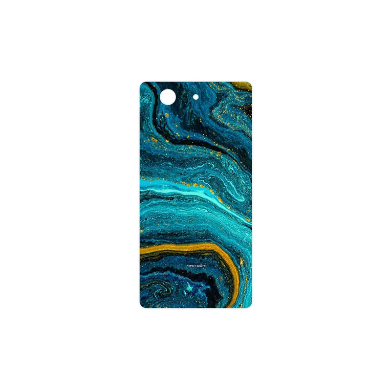 برچسب پوششی ماهوت مدل Turquoise marblewith golden streaks مناسب برای گوشی موبایل سونی Xperia Z3 Compact