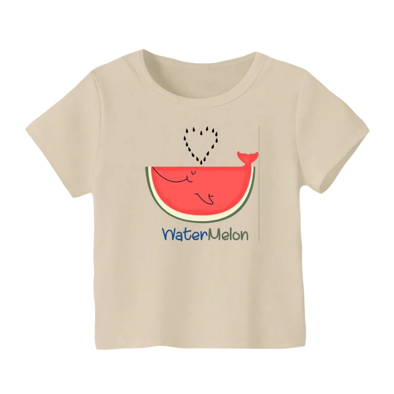 تی شرت آستین کوتاه بچگانه مدل نهنگ و هندوانه یلدایی