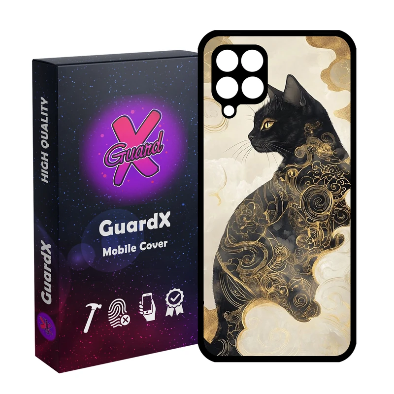 کاور گارد ایکس طرح گربه مدل Glass10805 مناسب برای گوشی موبایل سامسونگ Galaxy A12/M12/F12
